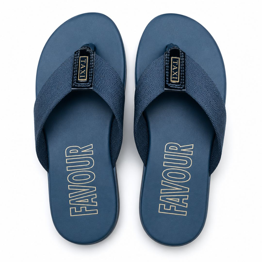 Mens Textured Strap Comfort Thong Sandals